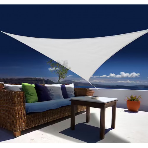 Voile d’ombrage triangulaire - Austral - 3,60 x 3,60 m - polyéthylène blanc protection UV 90 % - Jardiline