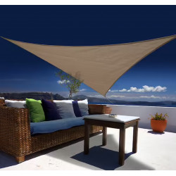 Voile d’ombrage triangulaire - Austral - 3,60 x 3,60 m - polyéthylène brun havane protection UV 90 % de marque Jardiline, référence: J10106900