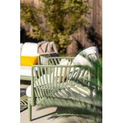 Salon de jardin - Henderson - polypropylène recyclé vert sauge - 4 places - canapé, fauteuils et table basse - Jardiline