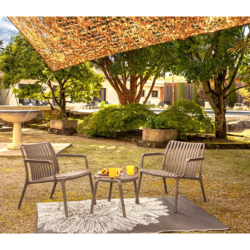 Chaise de jardin - Joysxee - polypropylène recyclé taupe - fauteuil bas - 75,5 x 68 x 73,5 cm - Jardiline
