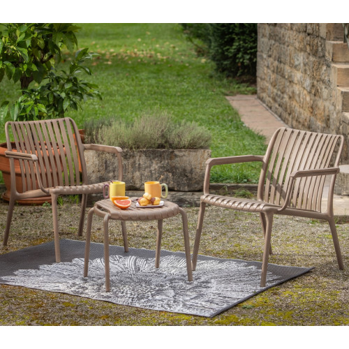 Chaise de jardin - Joysxee - polypropylène recyclé taupe - fauteuil bas - 75,5 x 68 x 73,5 cm - Jardiline
