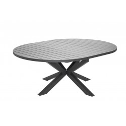 Table de jardin extensible - Palma - ronde en aluminium anthracite Ø145/199 x H75 cm - 8 à 10 personnes de marque Jardiline, référence: J10108700