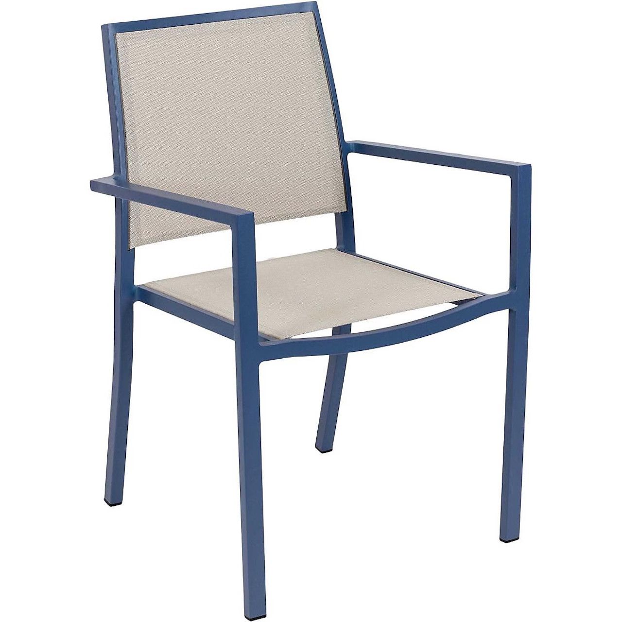 Fauteuil empilable en aluminium Santorin bleuté - vue 2