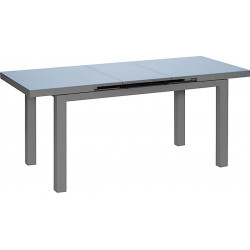 Table de jardin extensible - Ibiza - aluminium anthracite - plateau verre texturé fumé - 8 à 10 personnes de marque Jardiline, référence: J10109000