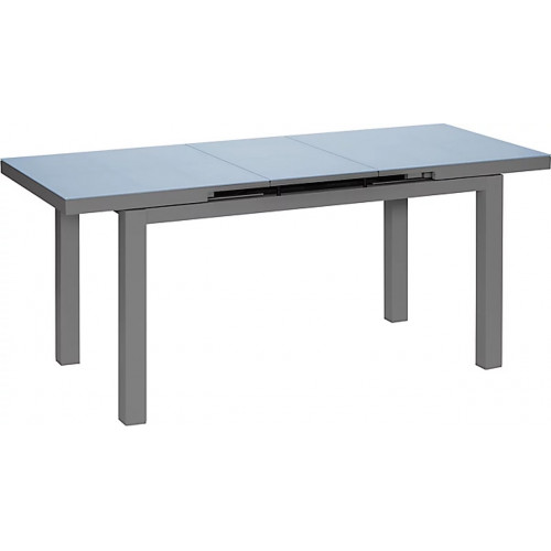 Table de jardin extensible - Ibiza - aluminium anthracite - plateau verre texturé fumé - 8 à 10 personnes - Jardiline