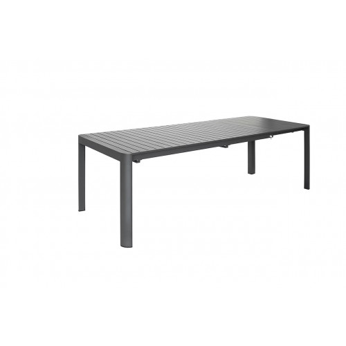 Table de jardin extensible - Palma - en aluminium noir 180/240/300 x 100 x 76 cm - 8 à 12 personnes - Jardiline