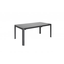 Table de jardin extensible - Palma - en aluminium noir 180/240/300 x 100 x 76 cm - 8 à 12 personnes - Jardiline