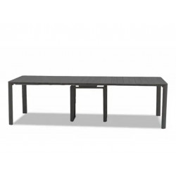 Table de jardin extensible - Roko - anthracite 6 rallonges - 2 à 14 personnes - Jardiline