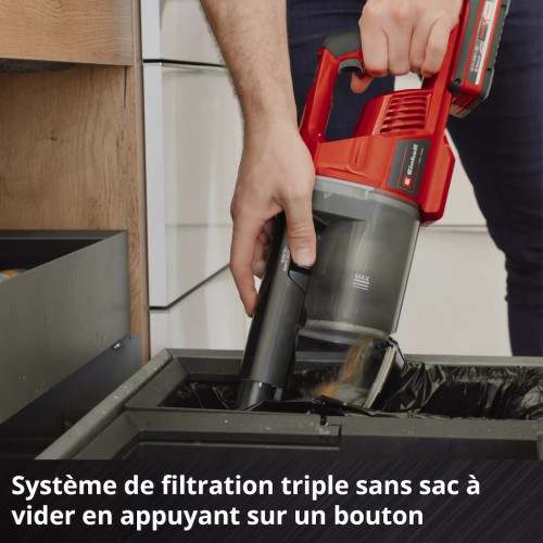 Aspirateur-balai sans fil - TE-SV 18 Li - Batterie 4,0 Ah incluse - 2-en-1 - Plateforme Power X-Change RECONDITIONNE - EINHELL 