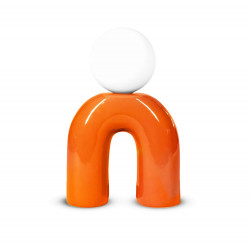 Lampe Pop u, orange, céramique, H.31 cm, G9 de marque LX FRANCE, référence: B9976600