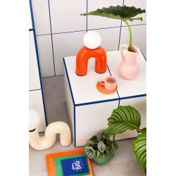 Lampe Pop u, orange, céramique, H.31 cm, G9 - LX FRANCE