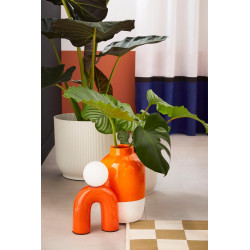 Lampe Pop u, orange, céramique, H.31 cm, G9 - LX FRANCE