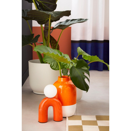 Lampe Pop u, orange, céramique, H.31 cm, G9 - LX FRANCE