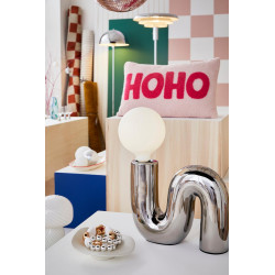 Lampe Pop S, céramique, chromé E27 H20cm - LX FRANCE
