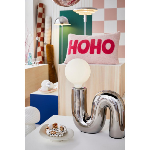 Lampe Pop S, céramique, chromé E27 H20cm - LX FRANCE