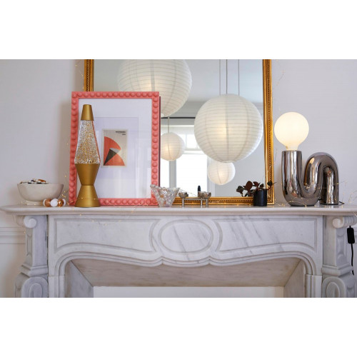 Lampe Pop S, céramique, chromé E27 H20cm - LX FRANCE