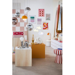 Lampe Pop S, céramique, chromé E27 H20cm - LX FRANCE