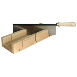 Boîte à onglet bois + scie à dos 250 x 70 x 30 mm de marque OUTIFRANCE , référence: B1713300