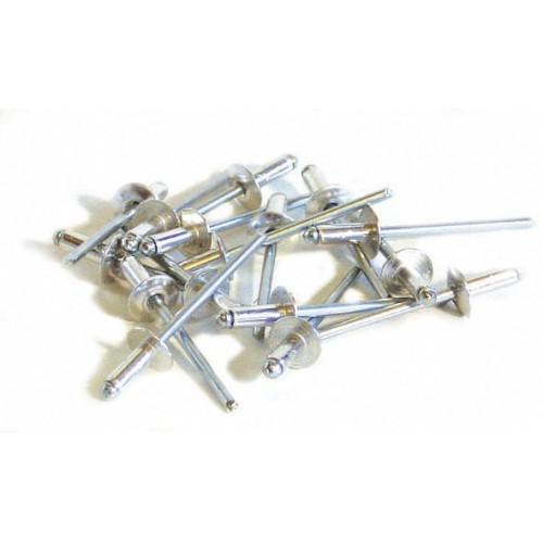 100 rivets alu / acier à tête plate Ø 3 x 6 mm - TECHMAN