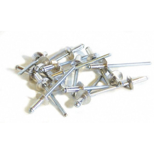 75 rivets alu / acier à tête large Ø 4 x 10 mm - TECHMAN