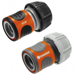 2 raccords rapides et aquastop pour tuyaux d'arrosage - 19 mm 3/4 de marque GARDENA, référence: J7173400