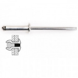 100 rivets alu / alu à tête plate Ø 3,2 x 8 mm de marque TECHMAN, référence: B1724000