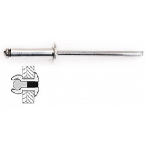 100 rivets alu / alu à tête plate Ø 3,2 x 8 mm - TECHMAN