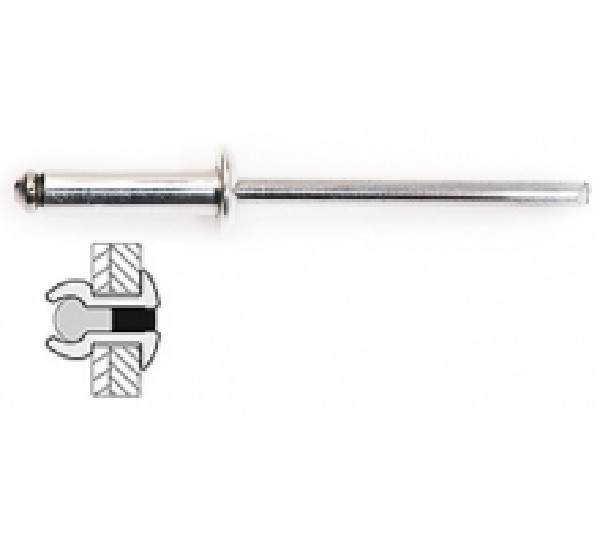 Techman 25 rivets alu / alu à tête plate D. 4 8 x 14 mm - vue 2