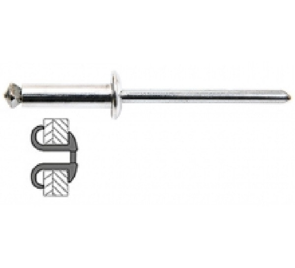 Rivet épanoui, blanc, 4x16mm, 52pcs - Restagraf
