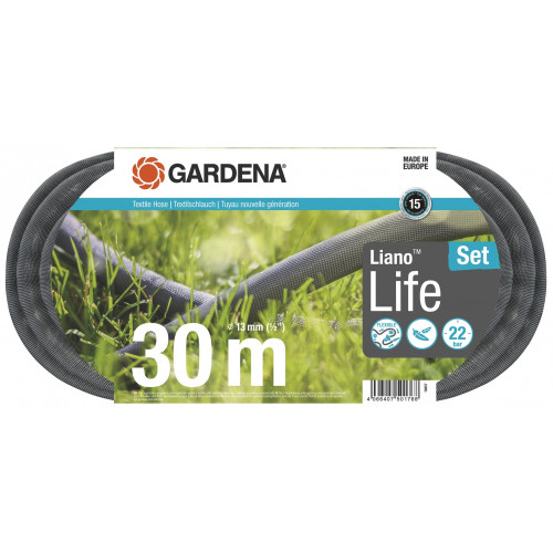 Kit tuyau Liano™Life 30m, Ø 13mm + pièces GARDENA System - léger et résistant - GARDENA