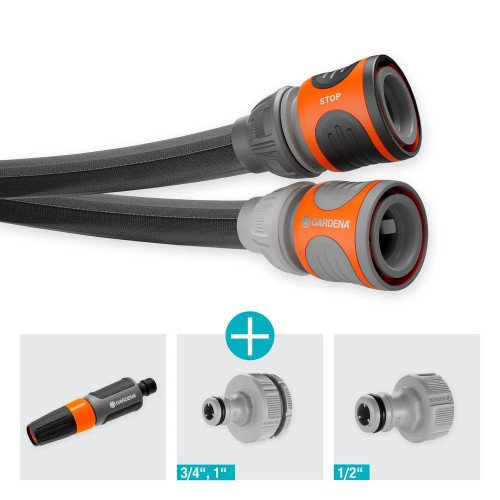 Kit tuyau Liano™Life 30m, Ø 13mm + pièces GARDENA System - léger et résistant - GARDENA