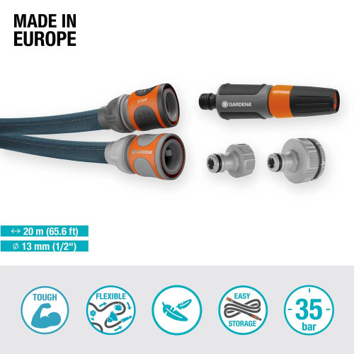 Kit tuyau Liano™Xtreme 20m, Ø 13mm + pièces GARDENA System - ultra résistant - GARDENA