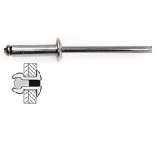 Techman 75 rivets acier / acier à tête plate D. 4 x 12 mm - vue 2