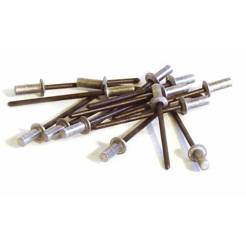 100 rivets étanches alu/acier (tête plate) Ø 3,2 x 8 mm - TECHMAN