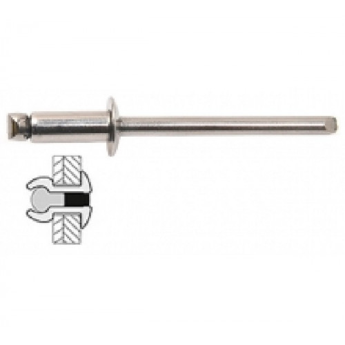 25 rivets inox / inox à tête plate Ø 4 x 16 mm - TECHMAN