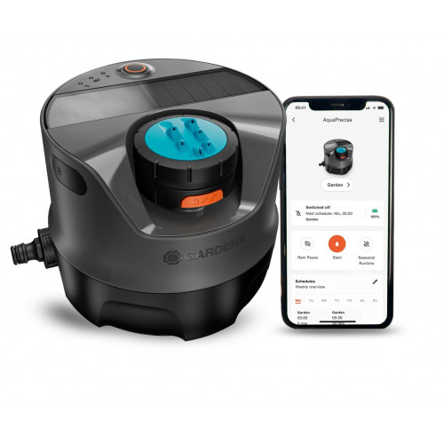 Arroseur solaire programmable - AquaPrecise - Jusqu’à 320 m² - Contrôle Bluetooth® - GARDENA