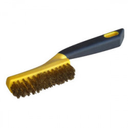 Brosse métallique (4 rangs fils laitonné ondulés) - OUTIFRANCE 