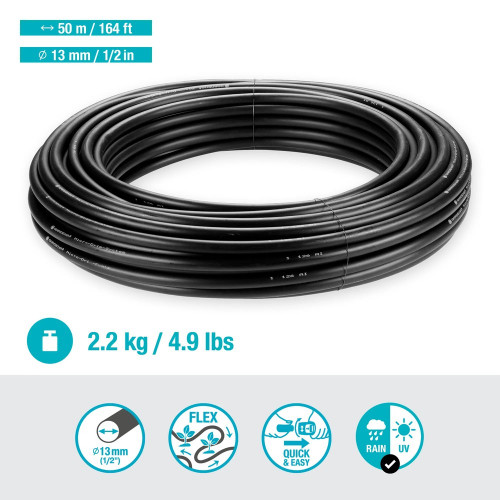 Tuyau de raccordement de micro-irrigation Ø 13 mm - 50 m - GARDENA
