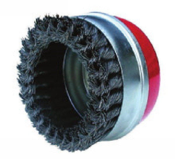 Brosse métallique rotative Ø 80 mm à fils torsadés
