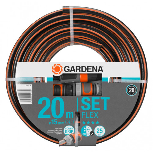 Tuyau d'arrosage Flex Ø 15 mm - 20 m + lance et raccords - GARDENA