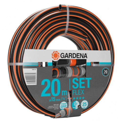 Tuyau d'arrosage Flex Ø 15 mm - 20 m + lance et raccords - GARDENA