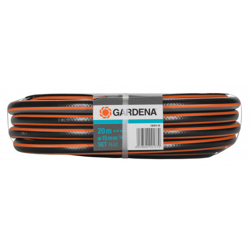Tuyau d'arrosage Flex Ø 15 mm - 20 m + lance et raccords - GARDENA