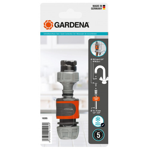 Nécessaire de raccordement pour robinet col de cygne et tuyau Ø 13 - 15 mm - GARDENA