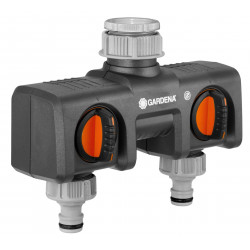 Sélecteur d'arrosage sur robinet 2 circuits filetage 33,3 mm de marque GARDENA, référence: J347500