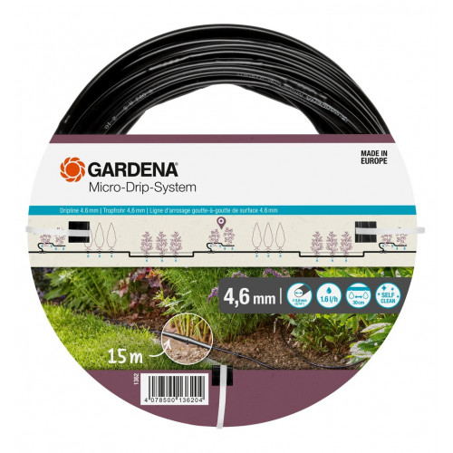 Tuyau d'irrigation à goutteurs intégrés 15 m - 4.6 mm - GARDENA