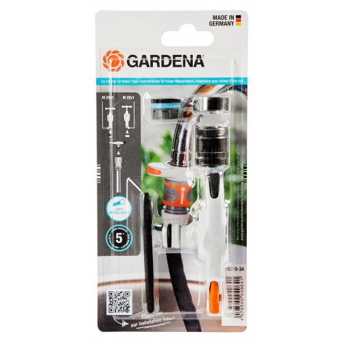Adaptateur de robinet d'intérieur - filetages mâle (M22 x 1) ou femelle (M24 x 1) - GARDENA