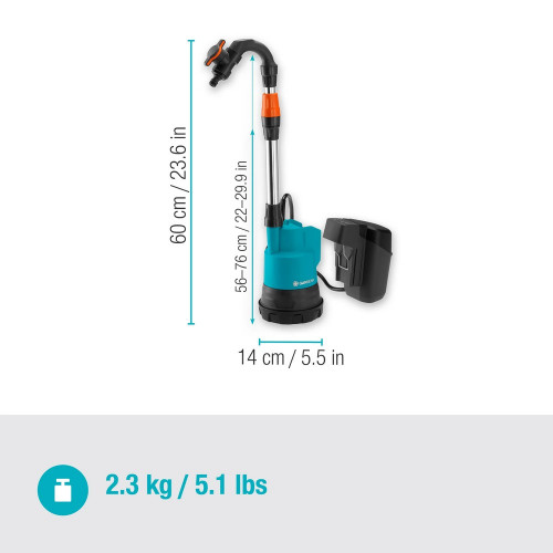 Pompe pour collecteur d'eau de pluie 2000/2 18V P4A - GARDENA