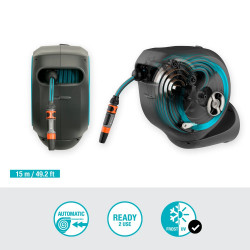 Dévidoir automatique mural RollUp S 15 m - GARDENA