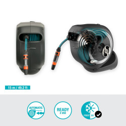 Dévidoir automatique mural RollUp S 15 m - GARDENA