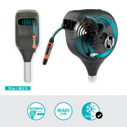 Dévidoir automatique sur pic RollUp S 15 m - GARDENA